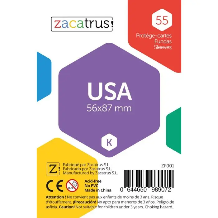 US covers 56x87mm Zacatrus (55 Pcs) Zacatrus cases