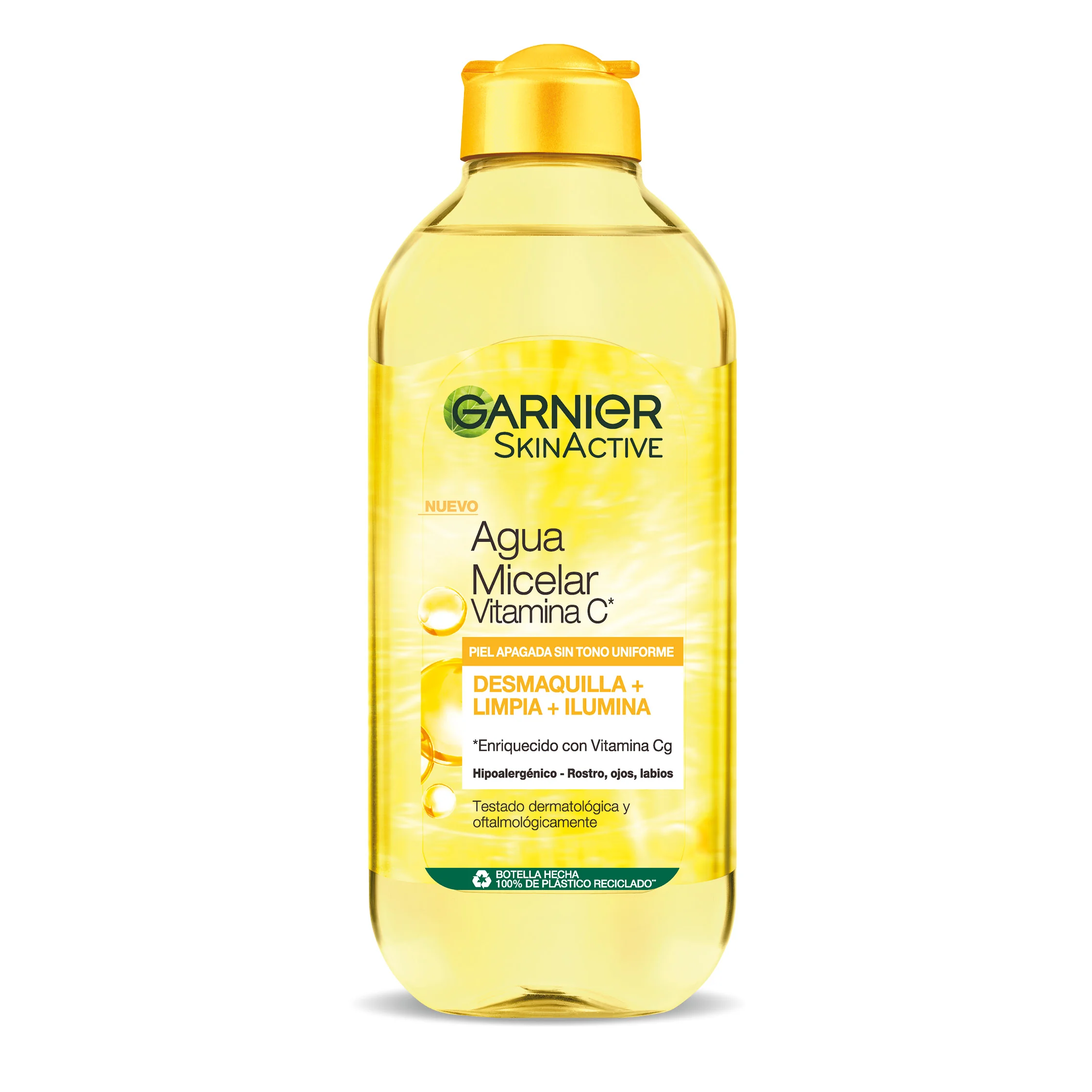 Garnier Agua Micelar con Vitamina C, Limpia, Desmaquilla e Ilumina la Piel Apagada. Fórmula Hipoalergénica - 400ml