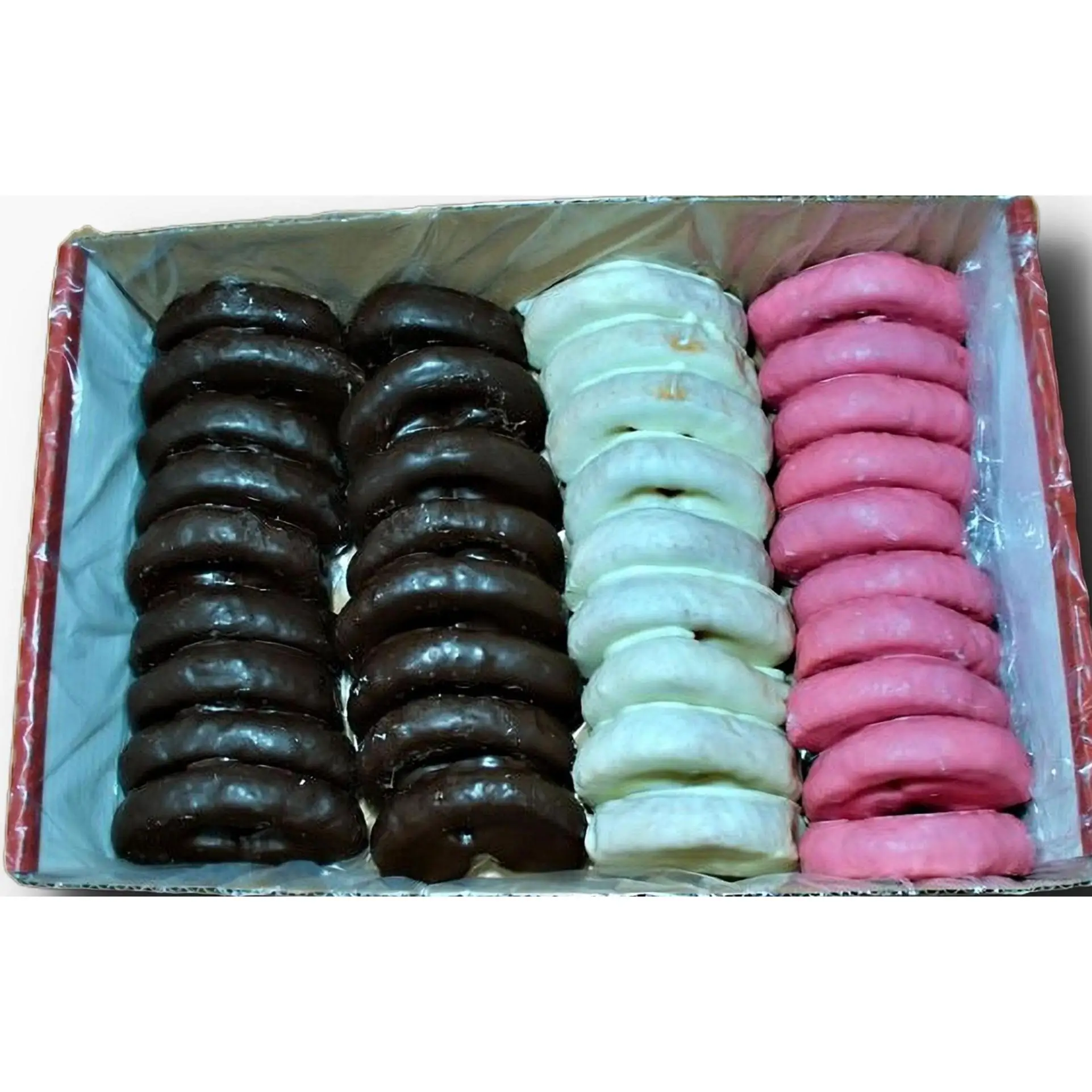 Palmera chocolate negro,blanco y fresa tierna surtido. Hojaldre. Ideal para celebraciones. Perfecta para cumpleaños. Dulce para compartir. Candy bar. Granel 2 kg. El horno de Don Ramon.