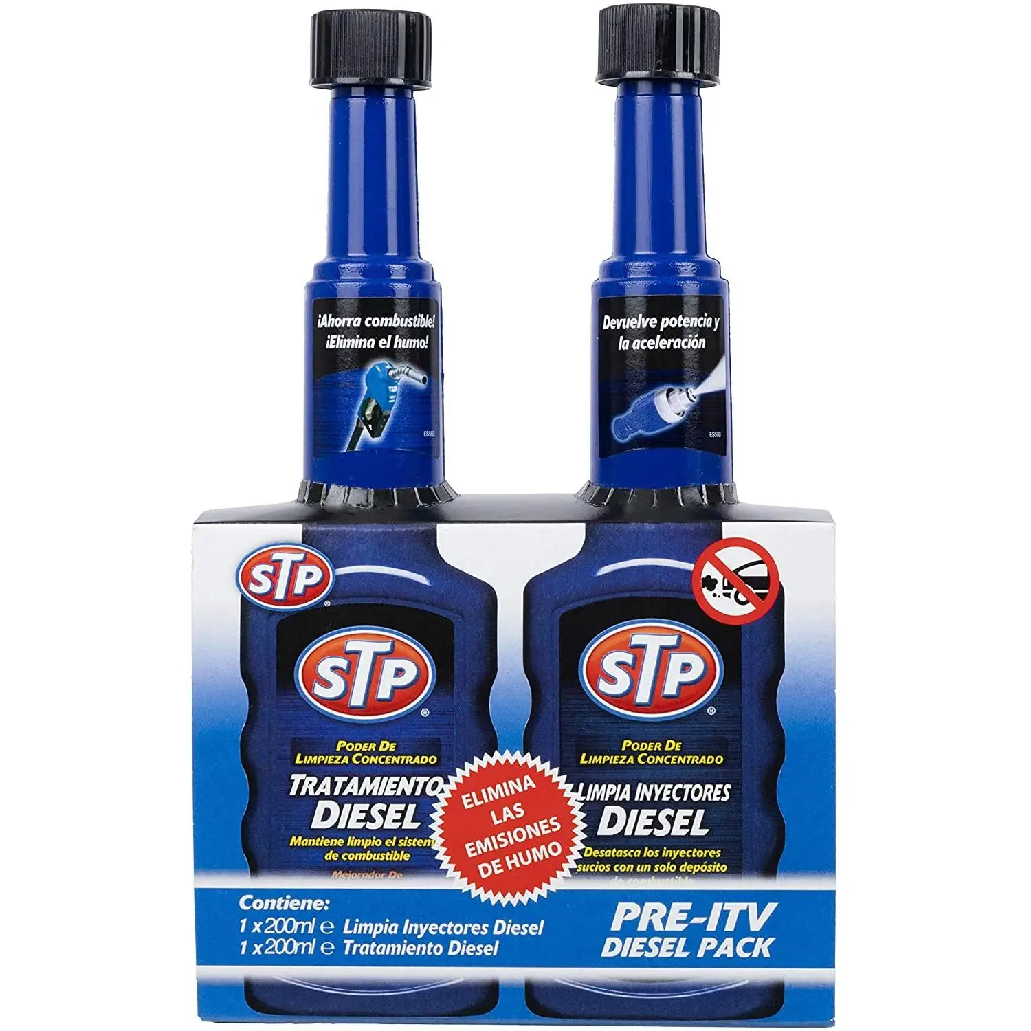 Aditivo Pre-ITV Diésel Pack STP, Limpia Inyectores Diésel, Reduce Emisiones de Humo y Ruido