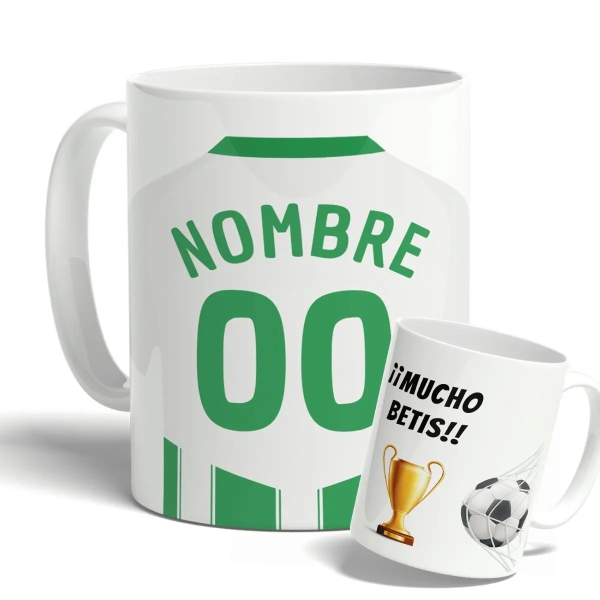 DEREGALOOS Taza de Fútbol Personalizada del Real Betis Balompié para forofos y aficionados