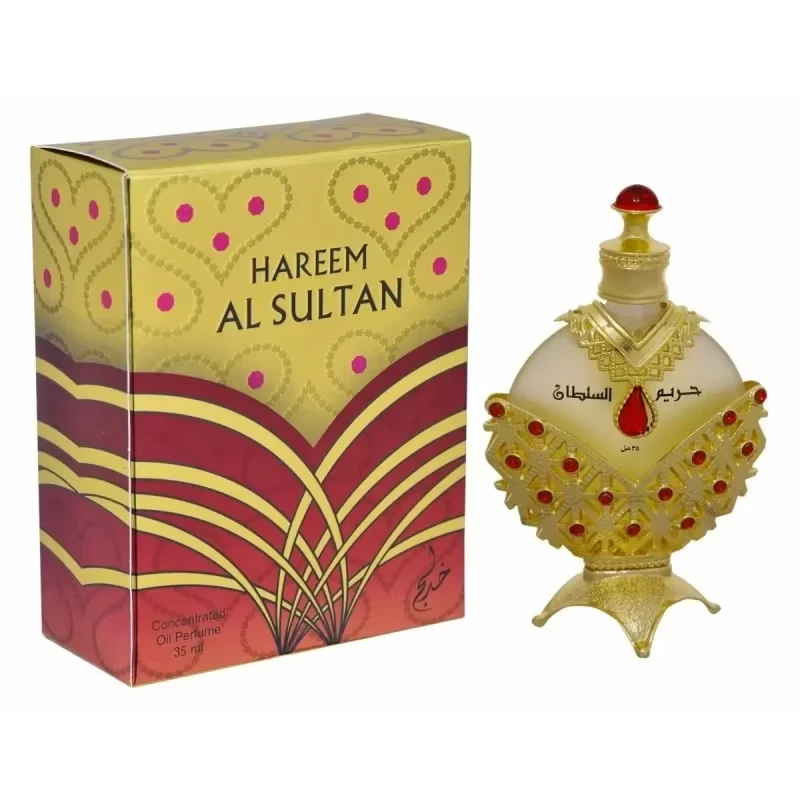 Hareem Al Sultan Gold women's Perfume-luxury touch Floral fragrance and Oriental charm-Alcohol-free scented oil-35ml + Mini Perfume 20ml included in the box-KHADLAJ brand PERFUMES