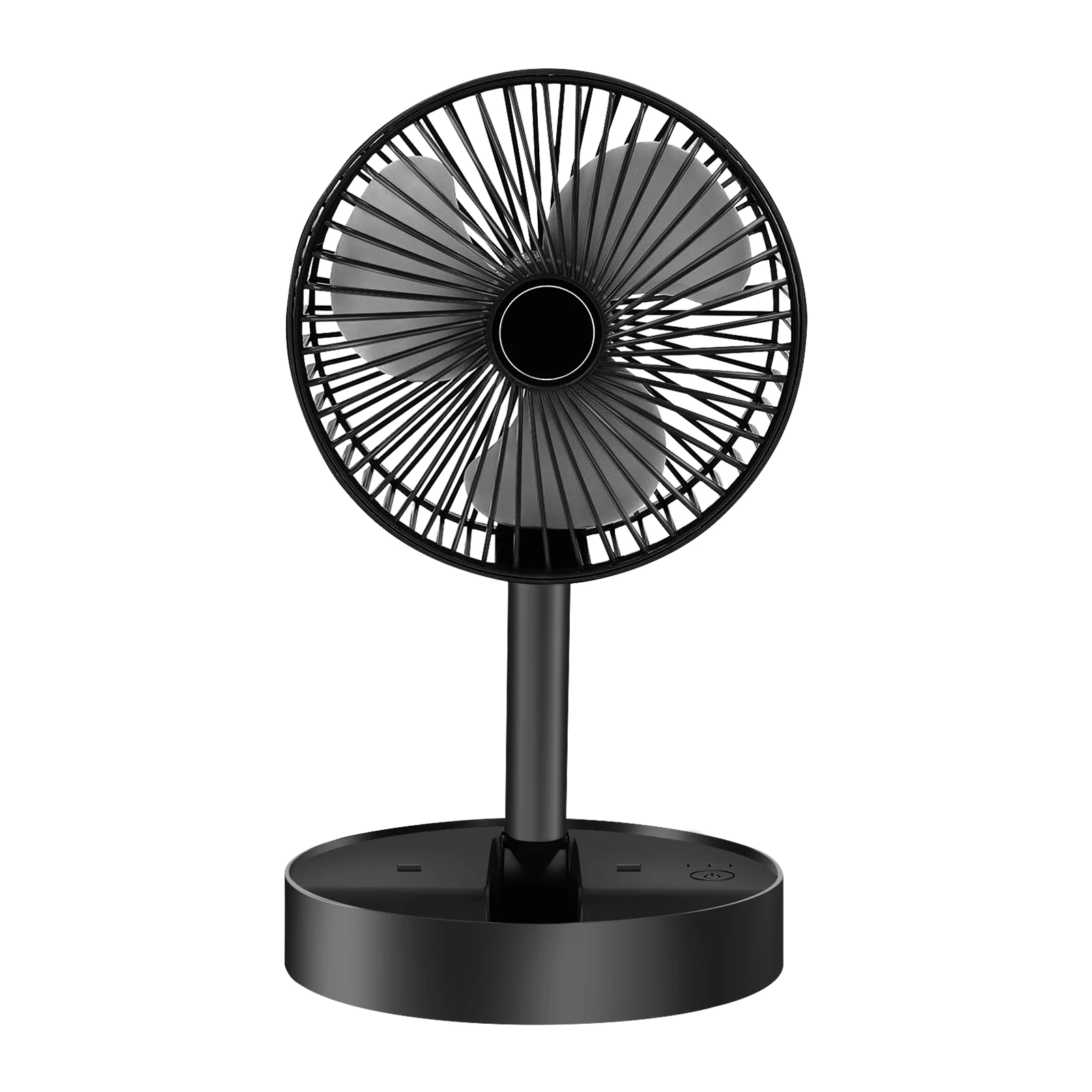 EasySpeed Ventilador Portátil Telescópico Plegable, Miniventilador Sobremesa, Soporte para Teléfono Móvil, Bateria Recargable, 3 Velocidades, Silencioso y Muy Ligero para Viajes, Camping, Acampada