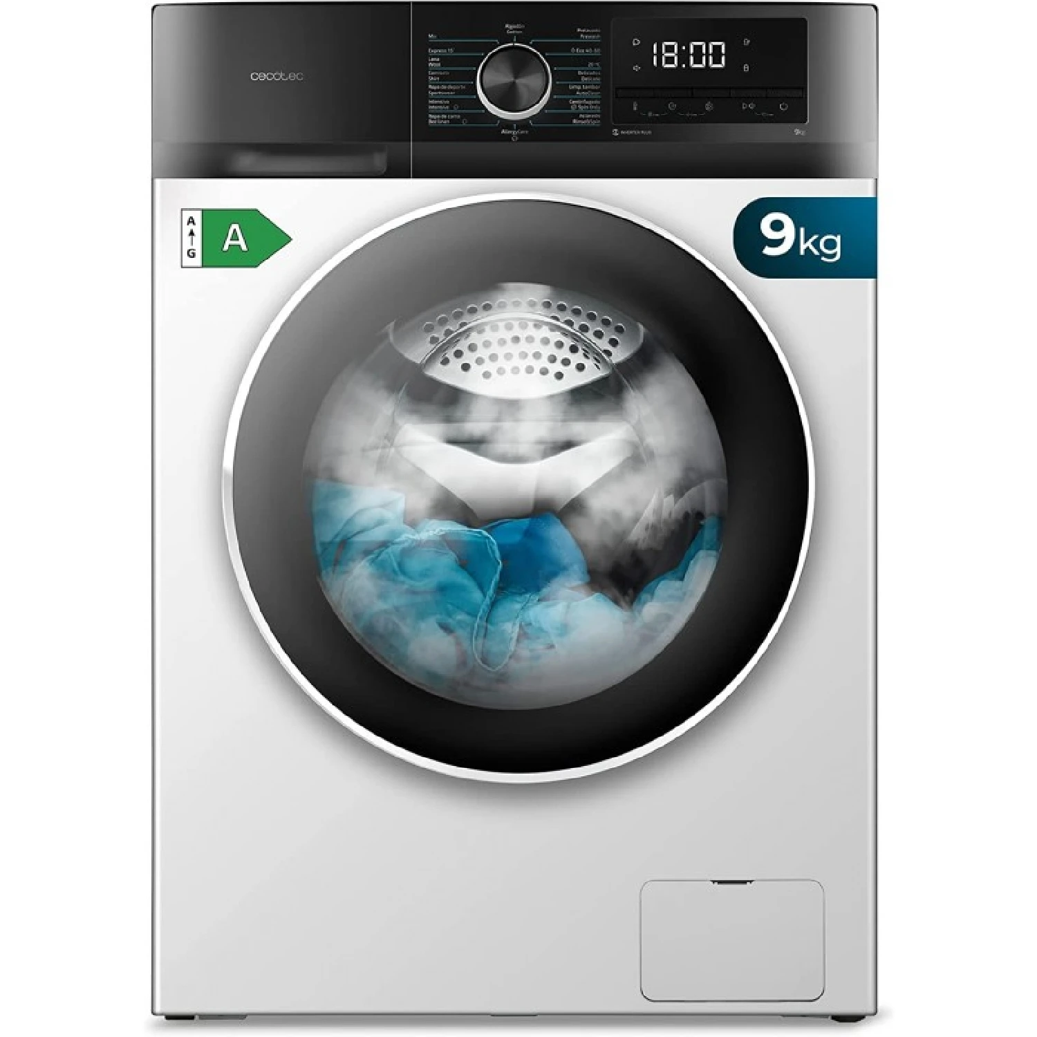 9Kg front load washing machine Bolero Dresscode 9500 1900W Inverter, 1400 rpm, Motor Inverter Plus, low consumption, 16 programs, SteamMax, Delay Start, White