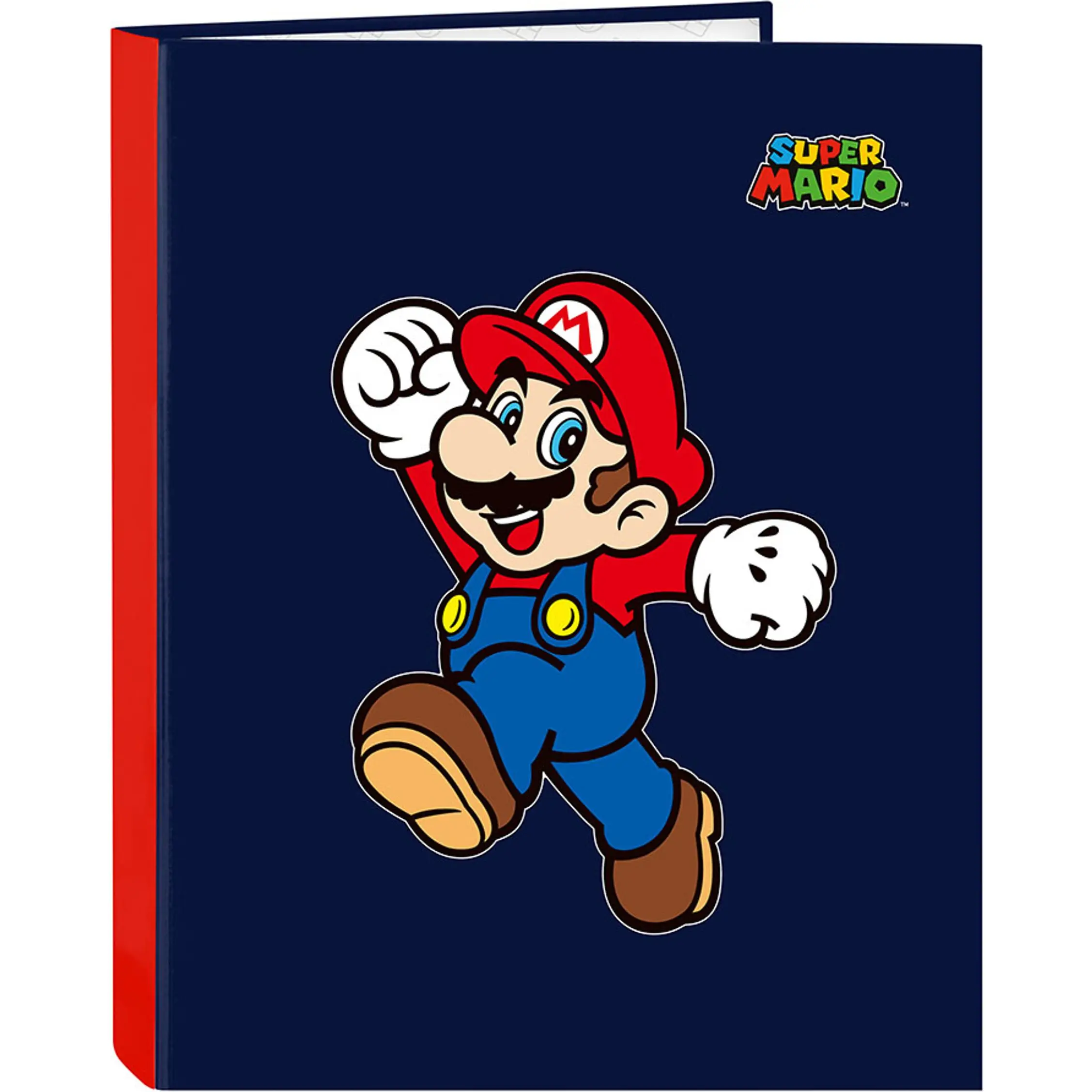 SAFTA  CARPETA FOLIO 4 ANILLAS MIXTAS SUPER MARIO "WORLD" - Carpeta Anillas Licencia Oficial - Diseño Exclusivo - Ideal para Uso Diario - Material Duradero - Compatible con Hojas A4