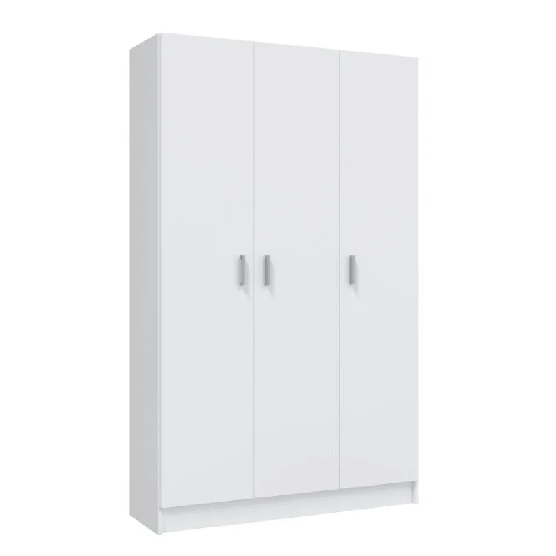 MOBELCENTER - Armario Multiusos Auxiliar 3 Puertas con Escobero - Color Blanco - Medidas: Ancho: 109 cm x Fondo: 37 cm x Alto: 180 cm - (1232)