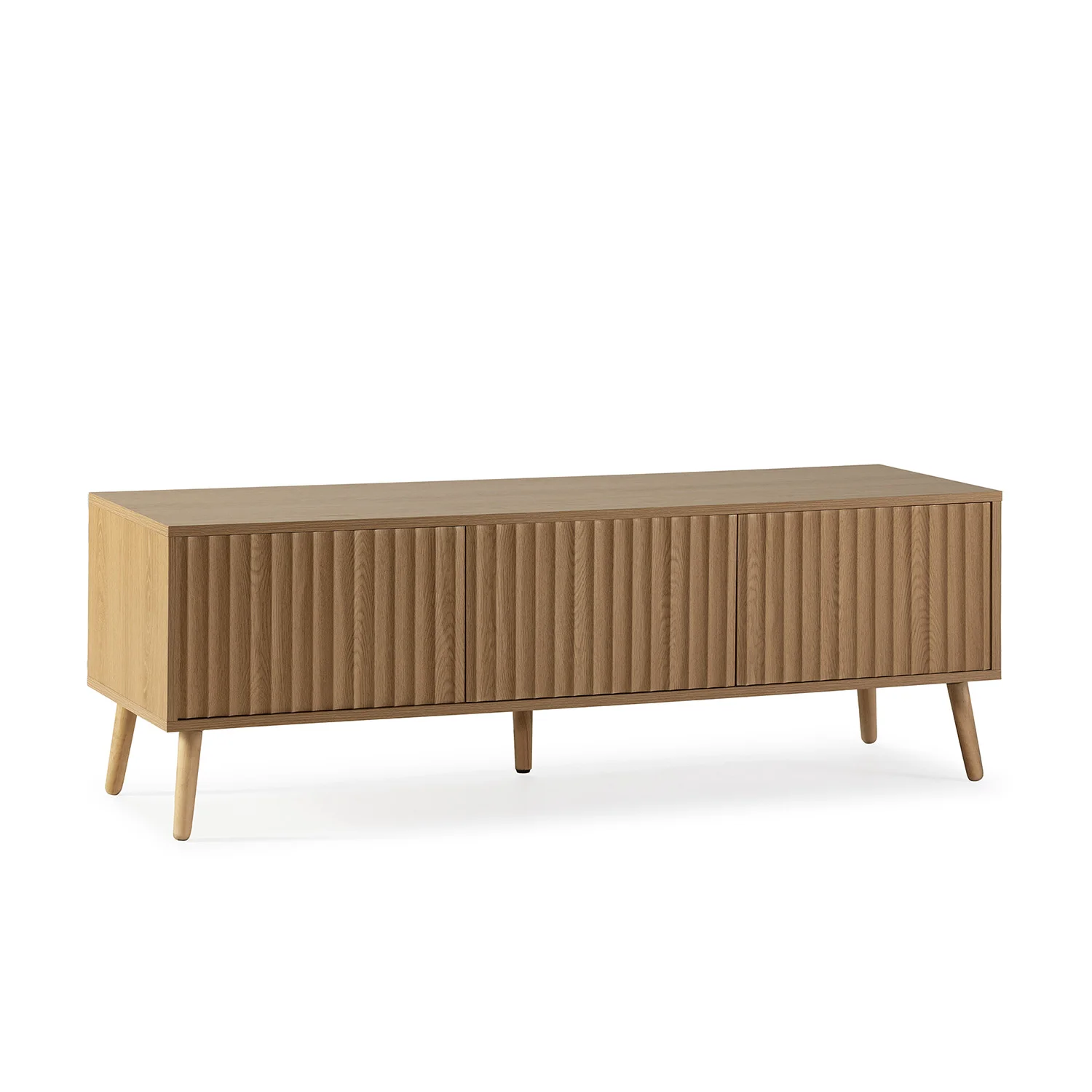 VS Venta-Stock Mueble tv Lluvia 3 puertas color roble, 130 cm largo