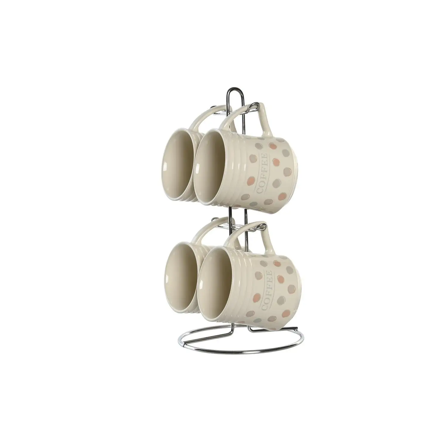Mug Set 4 Gres Metal 12X8,5X9,5 300 Ml Topitos El mejor complemento para tu hogar  -Fijalo-