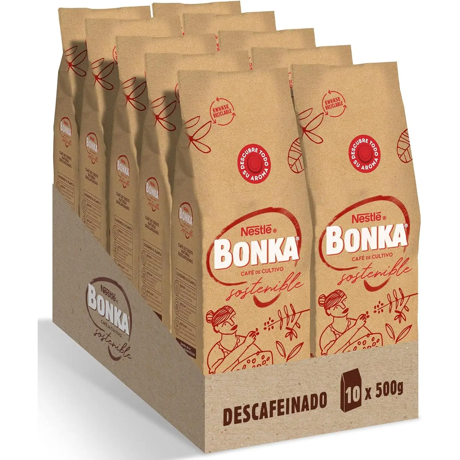 Decaffeinated coffee Bonka bean bag 5Kg (10x500g)