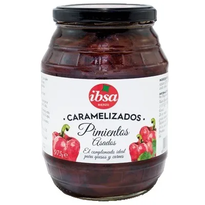 IBSA Pimientos caramelizados en tiras tarro cristal 975grs - Toda la calidad y el sabor de siempre para satisfacer las exigencias del Canal Horeca.