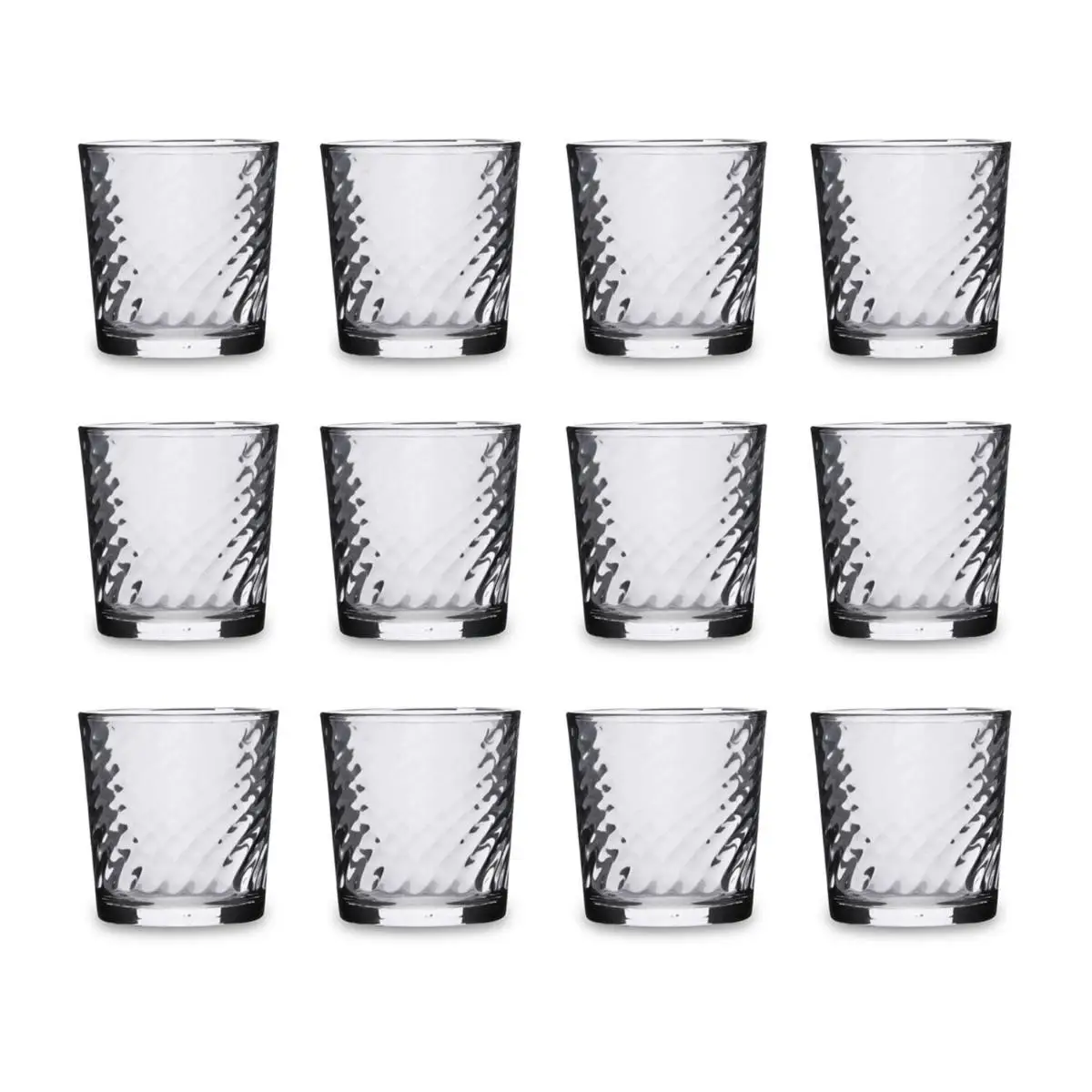 QUID TWIST 2 Set 6 low glass glasses 26CL clear with relief easy to clean eco-friendly healthy 100% Material, hygienic 100%, non-porous, long lasting suitable refrigerator set 12 clear glass relief glass