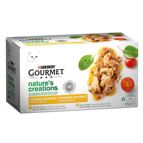 Purina Gourmet Nature's Creation Pack Pollo Y Pavo Gatos Latas 4 X 85 Gr