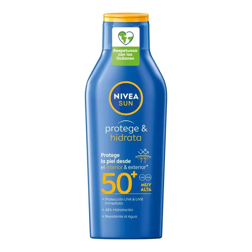 NIVEA Sun SPF50 Protege & Hidrata Leche Solar Hidratante, 200 ml