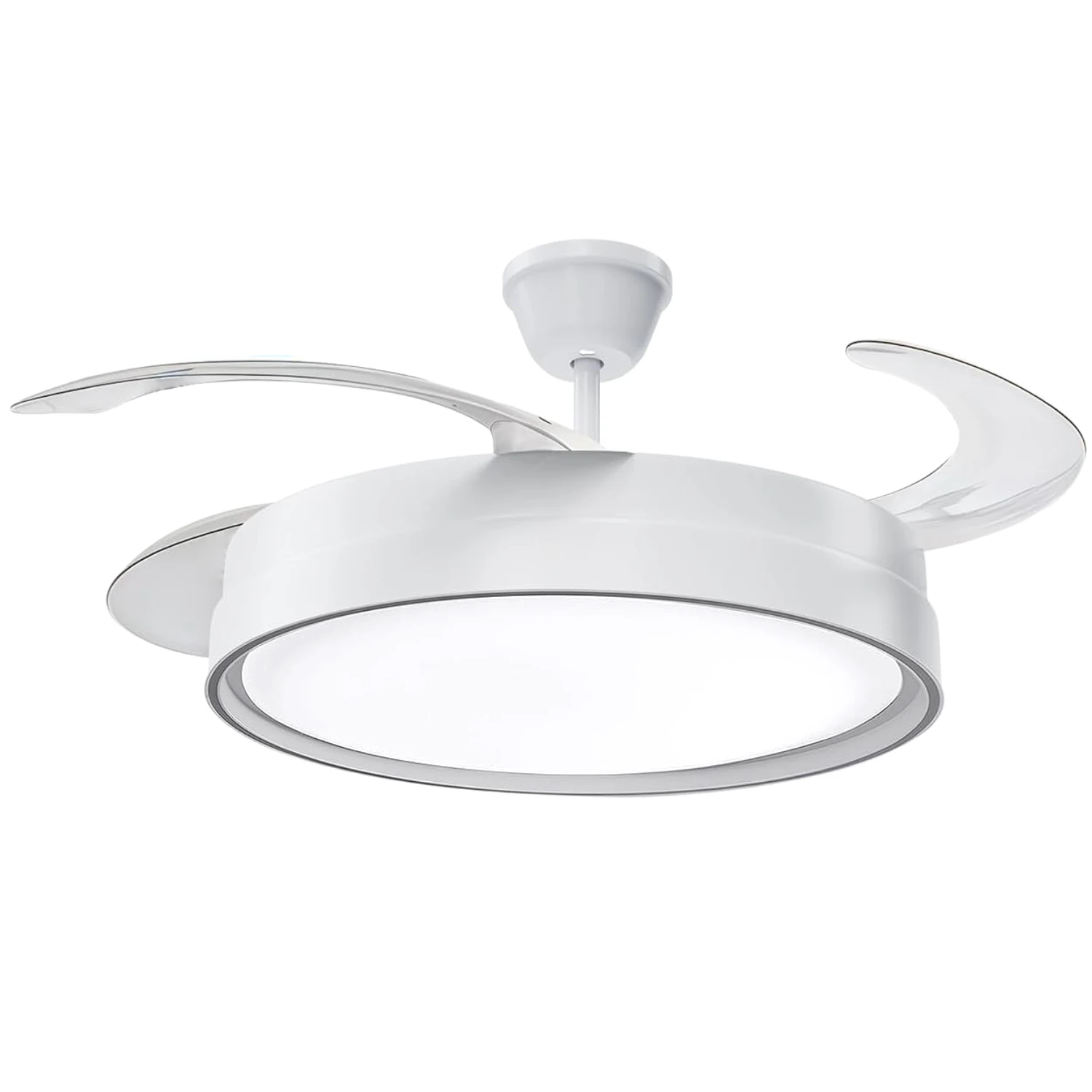 Ventilador de Techo con Luz LED 70W, Motor DC Silencioso, 6 Velocidades, 3 Colores de Luz, Reversible con Mando
