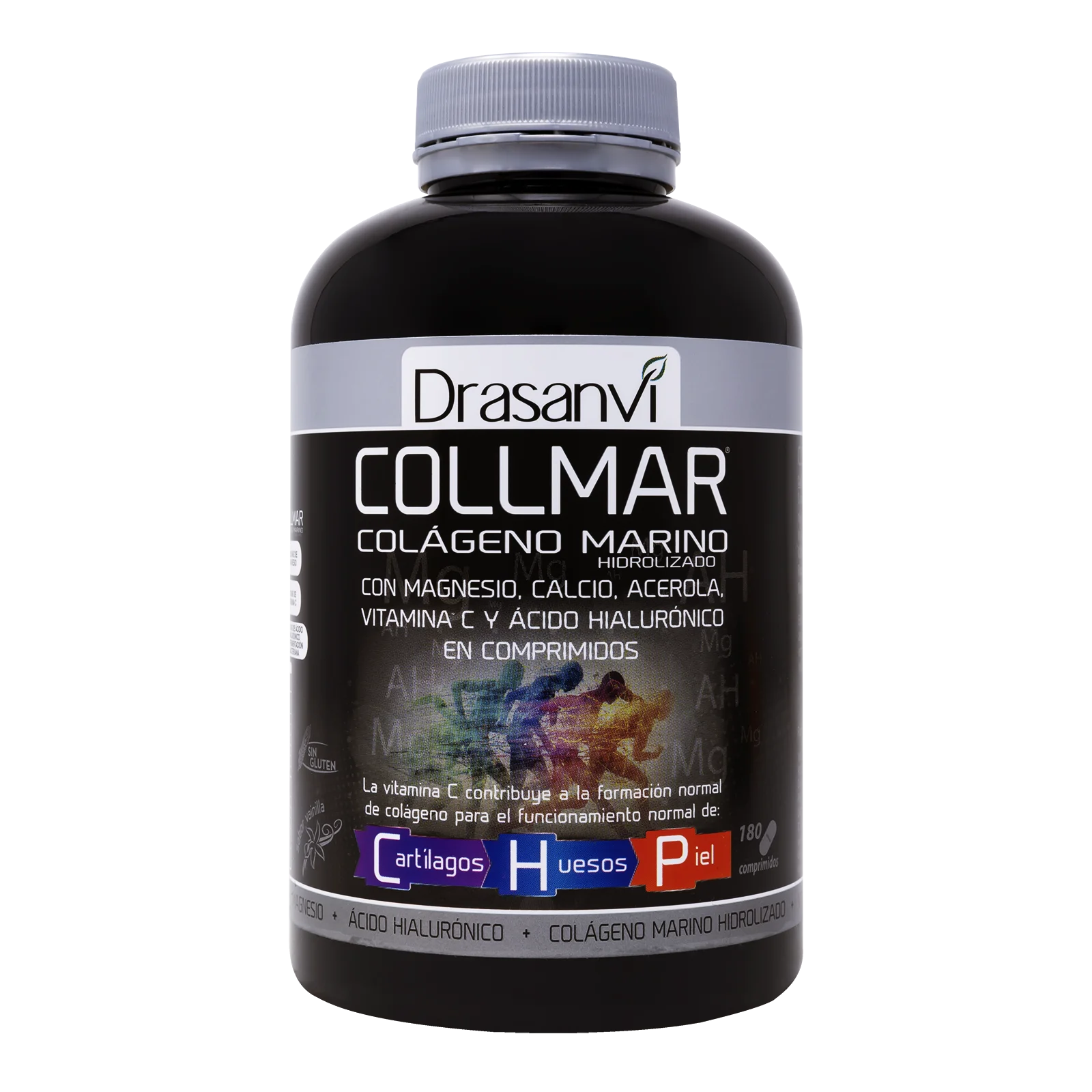 Drasanvi COLLMAR Comprimidos de 180 Unidades - Fórmula con Magnesio - Colágeno Marino Hidrolizado - ácido Hialurónico - Calcio - Vitamina C-Formación de Colágeno - Funcionamiento de Cartílagos - Huesos y Piel
