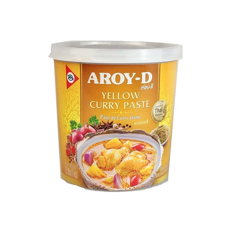 Pasta de Curry Tailandesa Amarillo Rojo Verde Panang Pasta de Tomkha Pasta Tom Yum 400g Deliciosa pasta de curry tailandesa en varios sabores y presentación de 400g de la marca Aroy-d