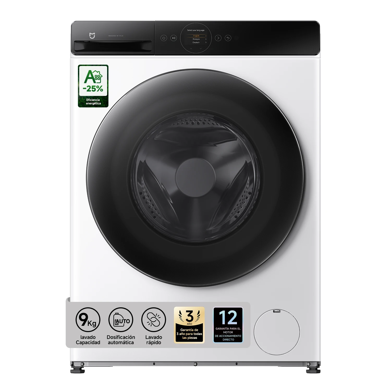 Oficial | Lavadora Secadora Xiaomi Mijia Pro 9kg, Lavadora Secadora, Clase A-25%/D, 1400 RPM, Vapor Refrescante, Doble Dosificación Automática, Lavado Ultrarrápido, 14 Programas, Control Inteligente, Blanco, Clase D