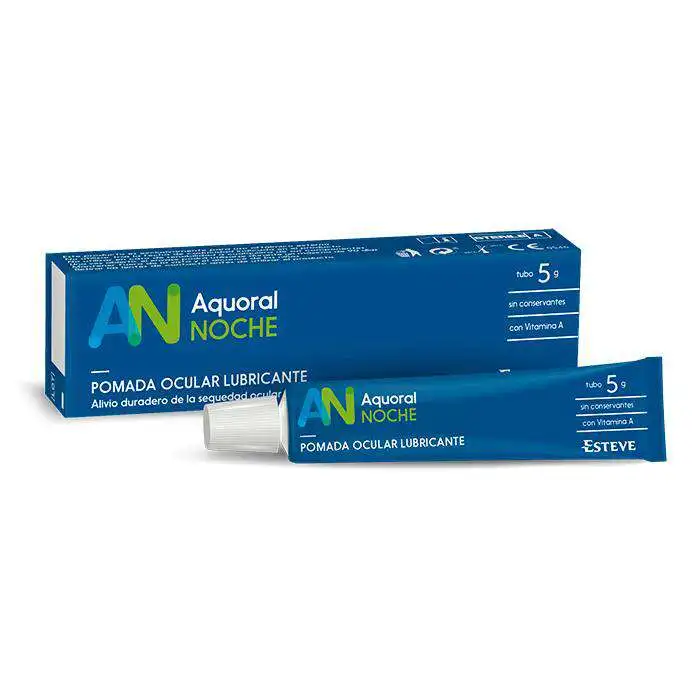 Pomada Lubricante para Ojos Aquoral Noche 5 Gr con Protección Duradera y Sin Conservantes