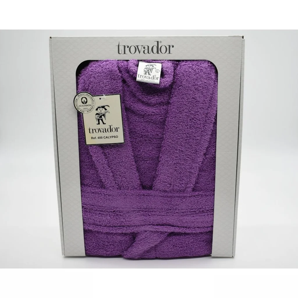 Albornoz Calypso, Color Morado, 100% Algodón, Trovador