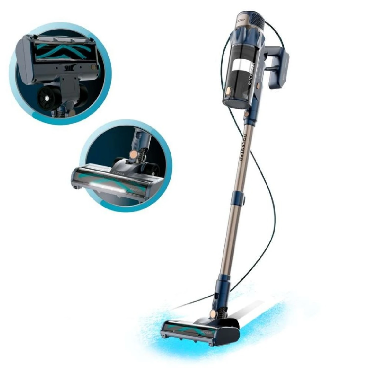 Cecotec Aspiradora Escoba con Cable Conga Rockstar 800 Powerhead Titán. 600W, Poder de Succión de 15kPa, Depósito de 700ml