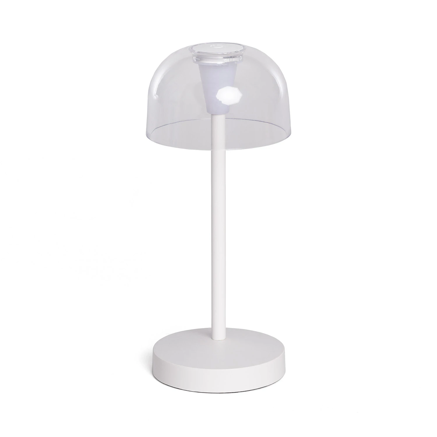 Ledkia Lámpara de Mesa LED Portátil para Exterior Metal con Batería Recargable Lendora Blanco