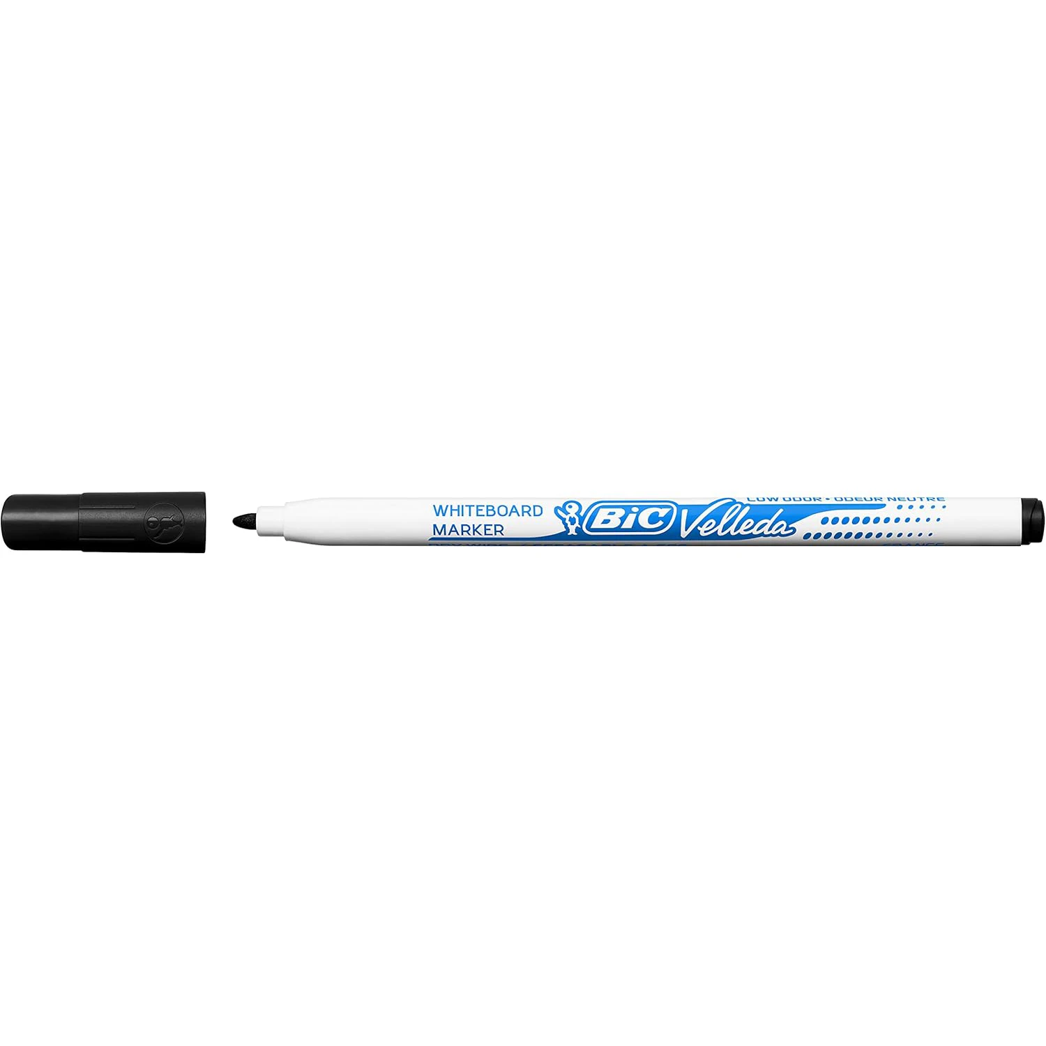 Bic velleda 1721 black fine tip whiteboard marker (box of 24 units)