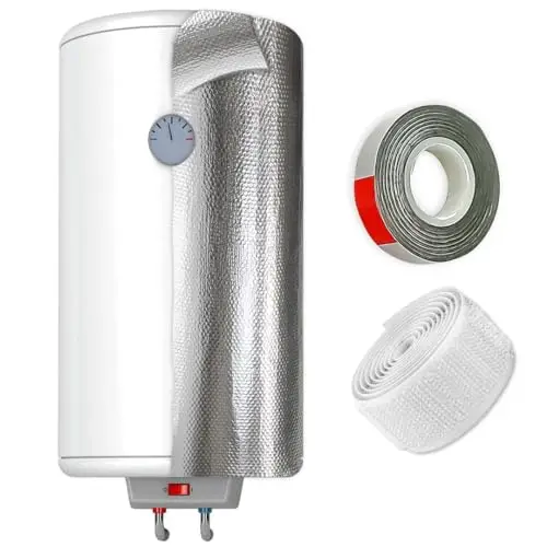 AISLANTE TERMICO reflexivo para CALENTADOR de AGUA - Reduce pérdida de calor y reduce consumo de energía - [ 1.20X1.80m ] - Incluye cinta doble cara y cinta autoadherente| 3 capas|4mm espesor