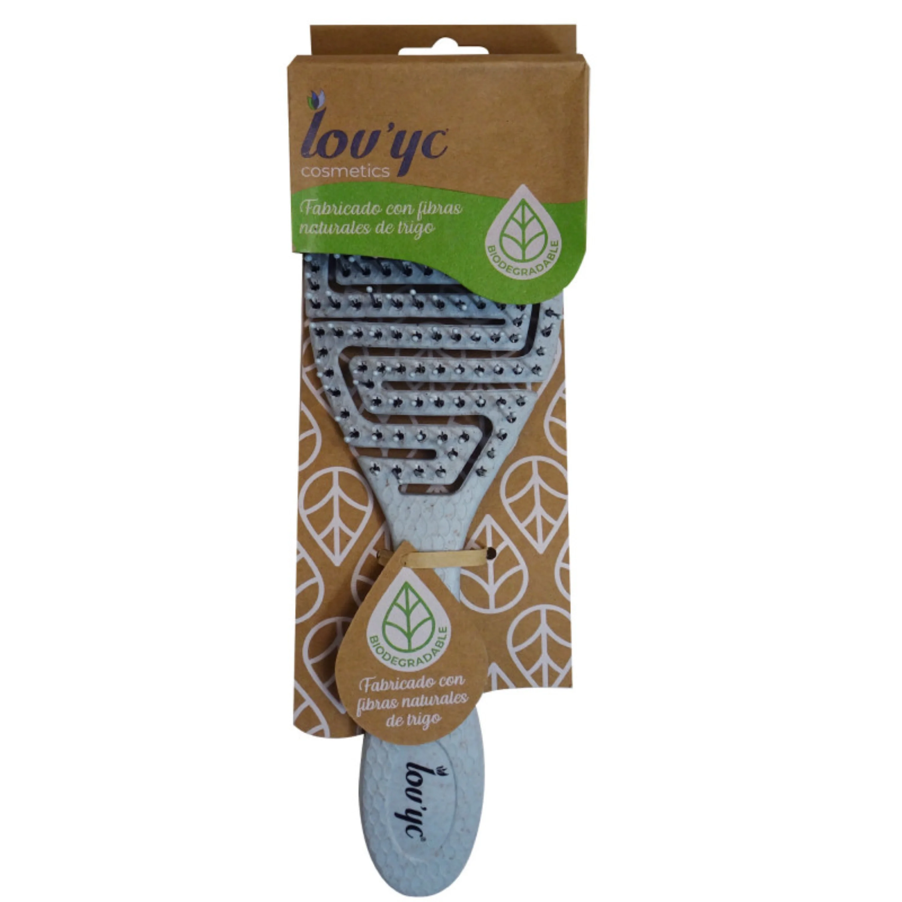 Cepillo para el cabello 1u. Fibra natural de trigo, surtido de colores en minibox - Lov'yc