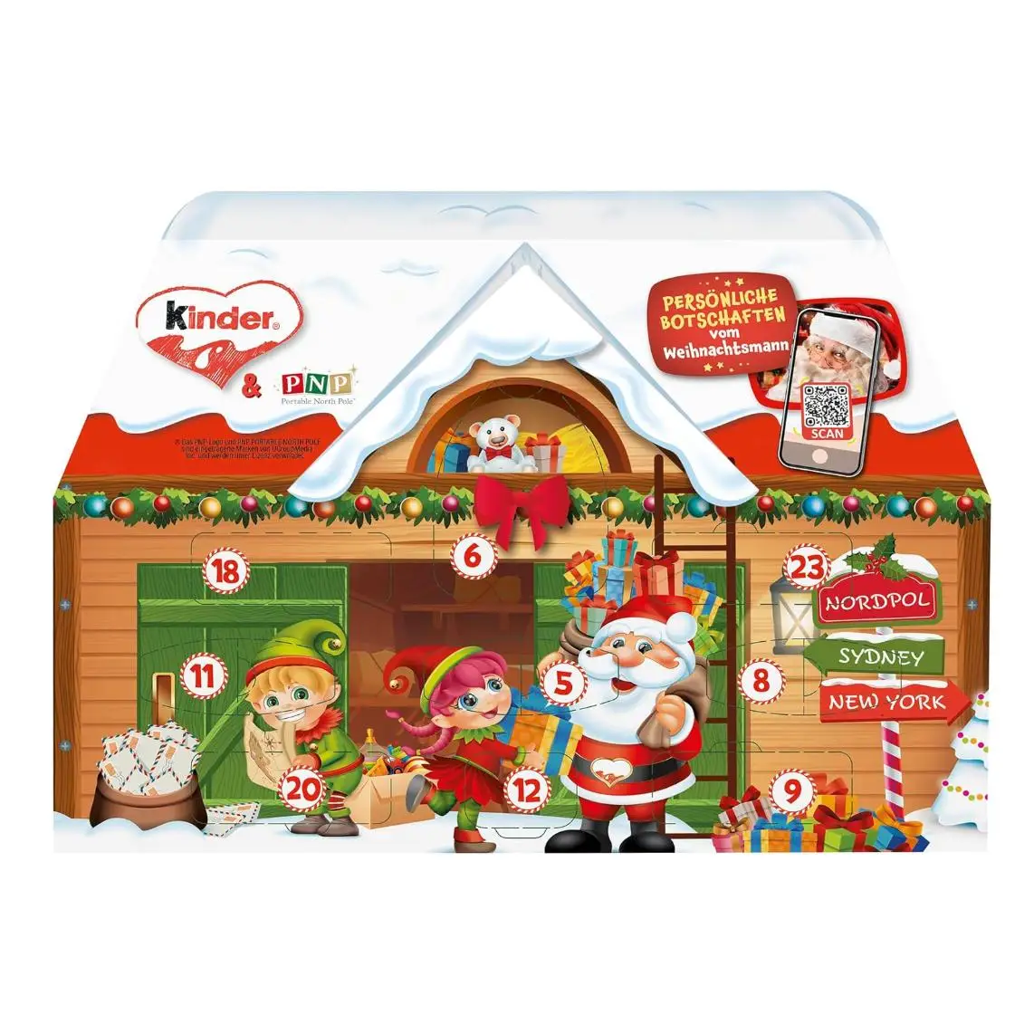 Kinder chocolate house christmas advent calendar 2025, fine milk chocolate with milky filling, pack of 24 (234g)