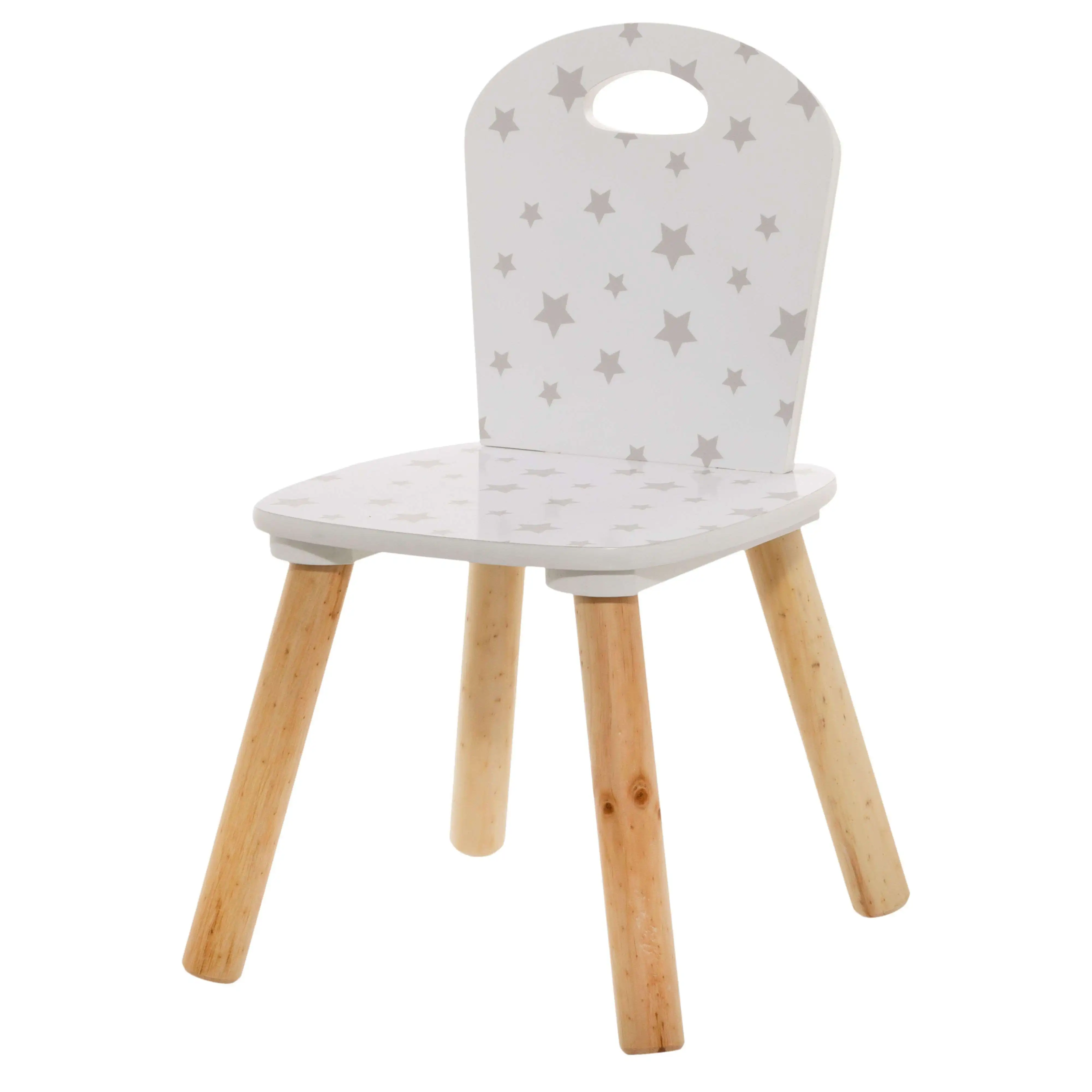 Miroytengo child chair Douceur serigraphy with stars child furniture melamine and white wood