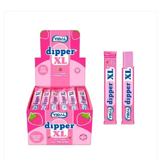 VIDAL Dipper XL Sabor a FRESA estuche 1 Kg 100 uds aprox. sin gluten producto original de Vidal sabor de confianza