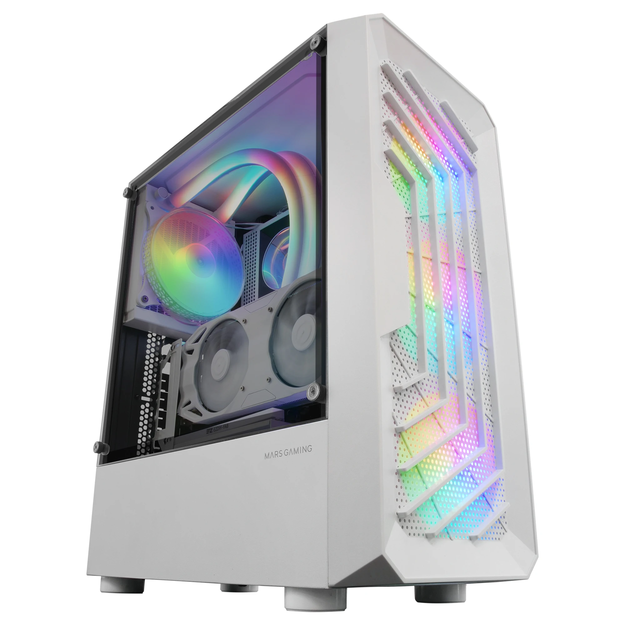 Mars Gaming MC-TOR, ATX Gaming Box, Full Side Window, Front Mesh Design, 3X Frontal Fans Frontb 120mm, Dual Camera Design