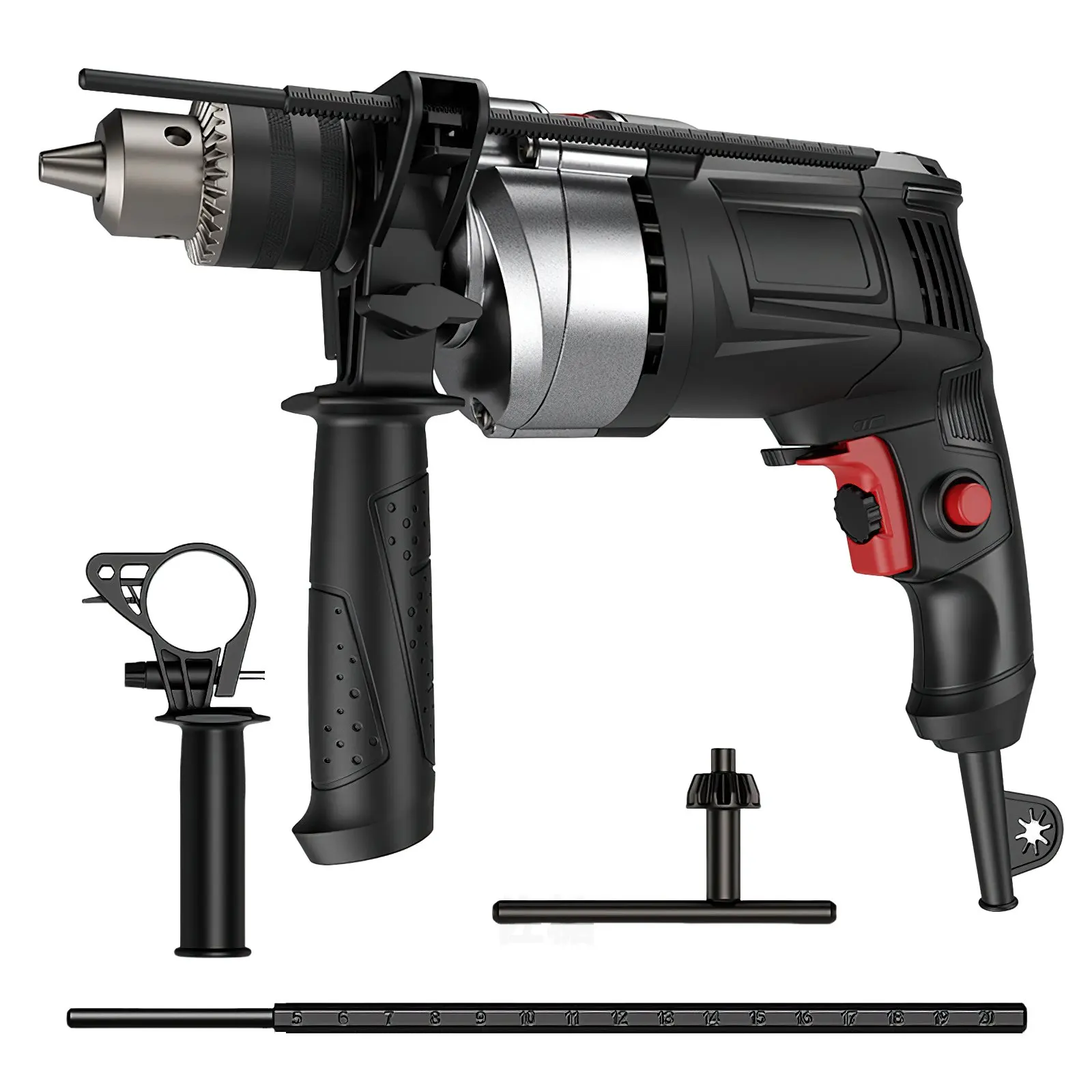 Multi-function Impact Electric Drill, Home Wall Hole Drilling Power Tools, Wood Metal Stone Cutting, Variable Speed