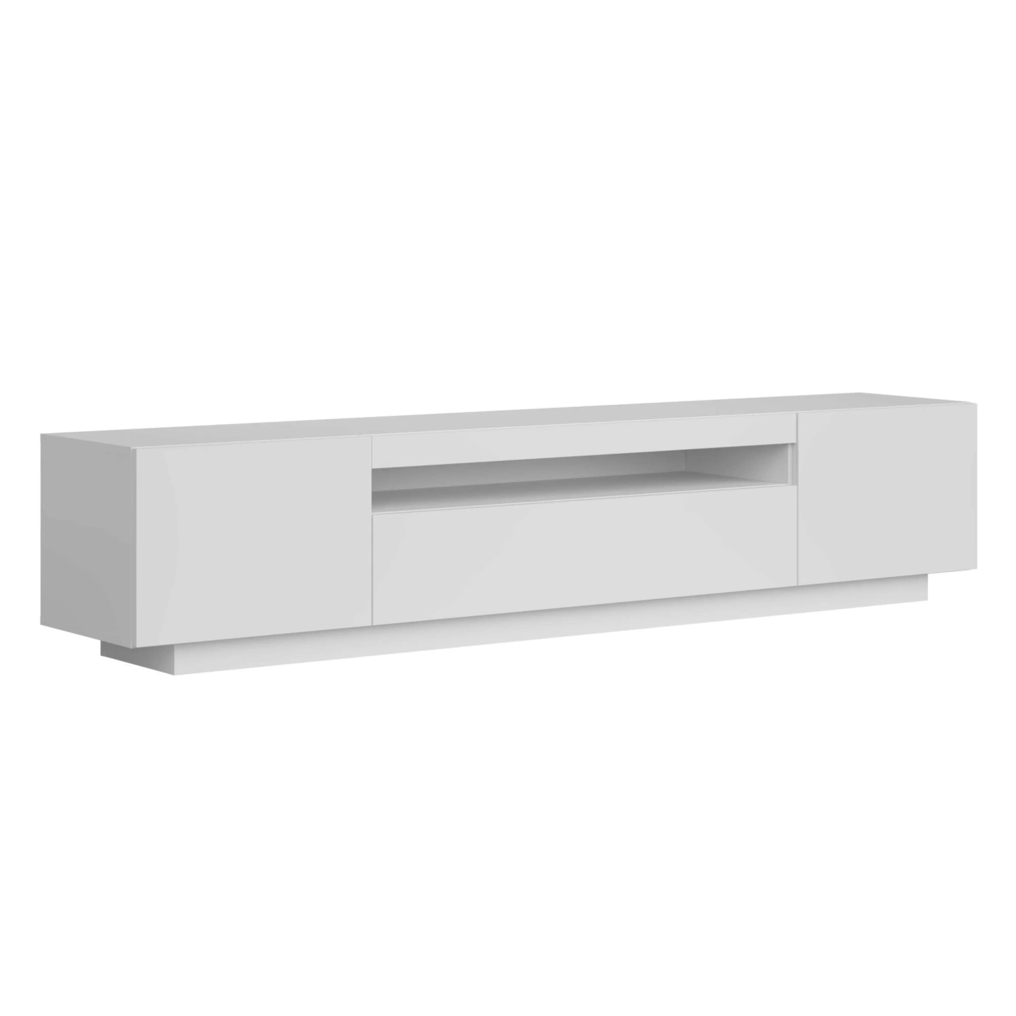 Miroytengo Mueble de TV Sami para Salón Estilo Contemporáneo en Color Blanco con 1 Cajón, 2 Puertas y 1 Hueco Abierto 200x41,6x37,3 cm