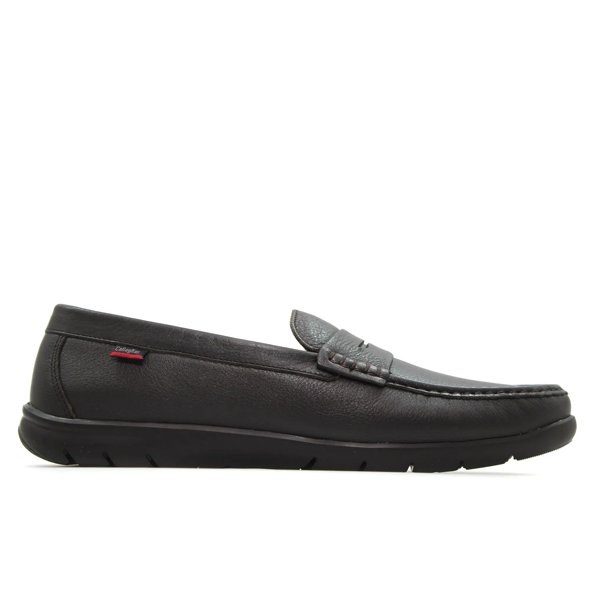Callaghan 18003 Brown slip-on moccasin shoes made of high-quality leather with rubber sole for men, perfect for spring and summer wear. - Product Main Image