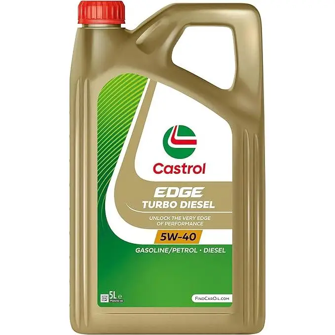 Castrol - Aceite de motor Castrol EDGE Turbo Diesel 5W-40 para motores diésel modernos, ACEA C3/API SN-CF, 5 L, compatible con MB, VW, Renault, Opel y Ford