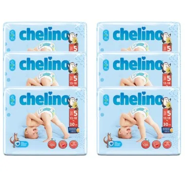 Pañal Chelino Talla 5 (13-18 Kg). Pasitos .Pack Ahorro 180 Und