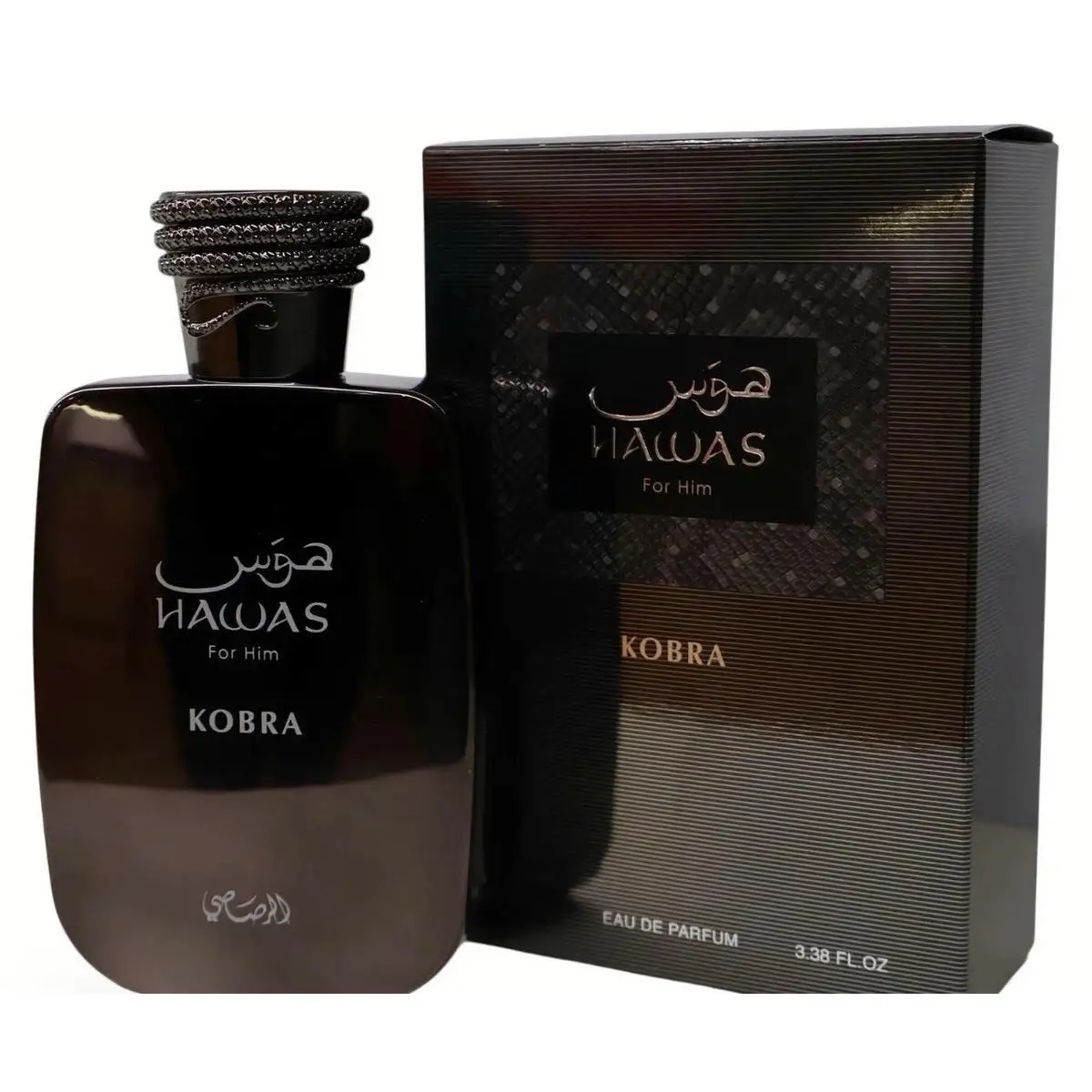 Hawas Kobra Eau de Parfum 100 ml para Hombre – Rasasi | Perfume Oriental Amaderado con Jengibre, Canela y Ámbar