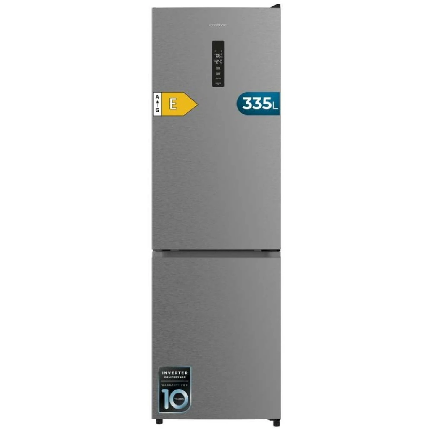 Cecotec Frigorífico Combi 335L No Frost Bolero CoolMarket Combi 335 Inox E. Altura 195,3cm y 59,5cm Ancho