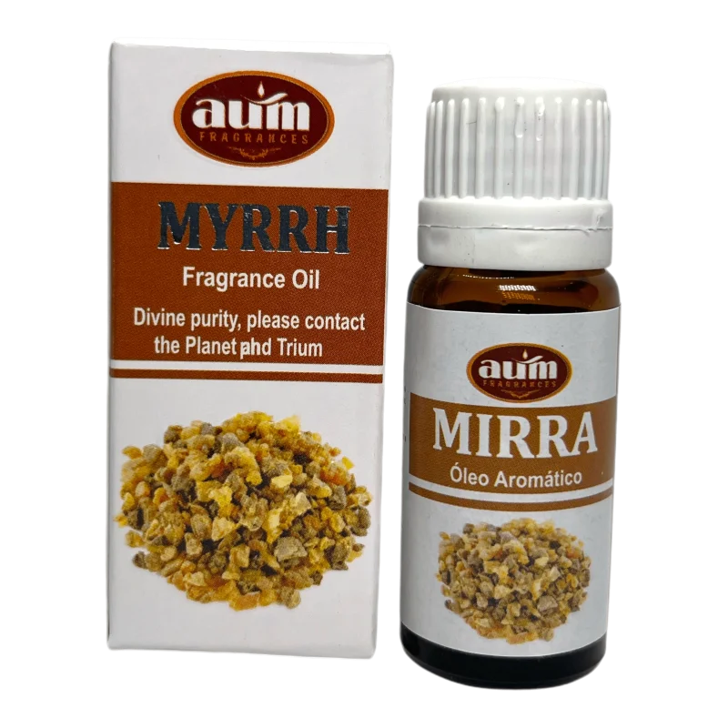 Aceite de Fragancia Mirra AUM FRAGRANCES Pureza Divina, Contacto con el Planeta y Triunfo 10ml.