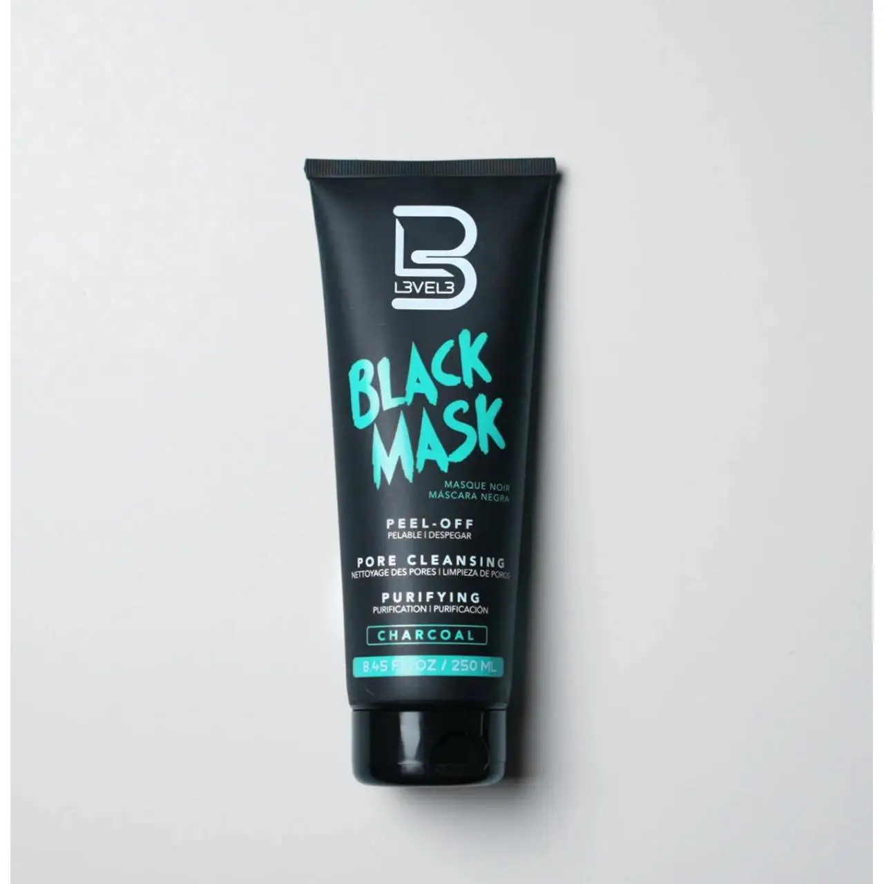 L3VEL3 -- Mascarilla facial con carbón vegetal Black Facial Mask con Carbón Vegetal - Detox y Antiedad 250ML