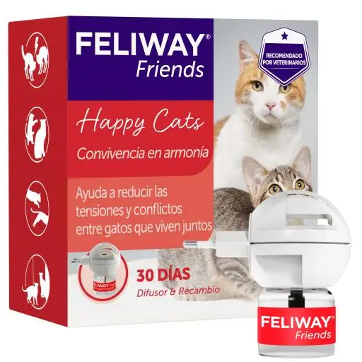 Feliway Friends Difusor + Recambio (Gatos , Adiestramiento y Educación , Comportamiento) - 48 ml48