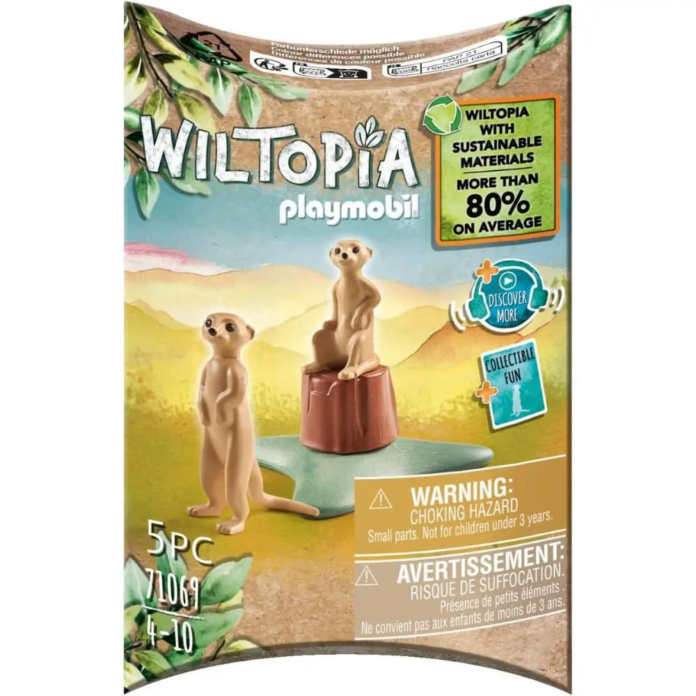 PLAYMOBIL Wiltopia suricatas que viven en una madriguera (71069)