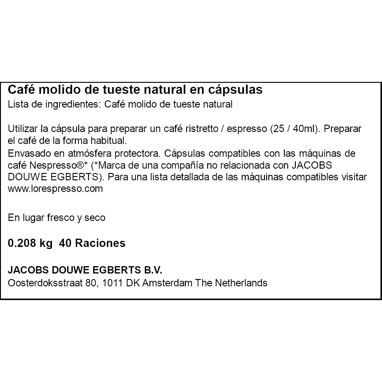 Forza l'or 80 compatible maxi pack capsules nespresso intensity 9