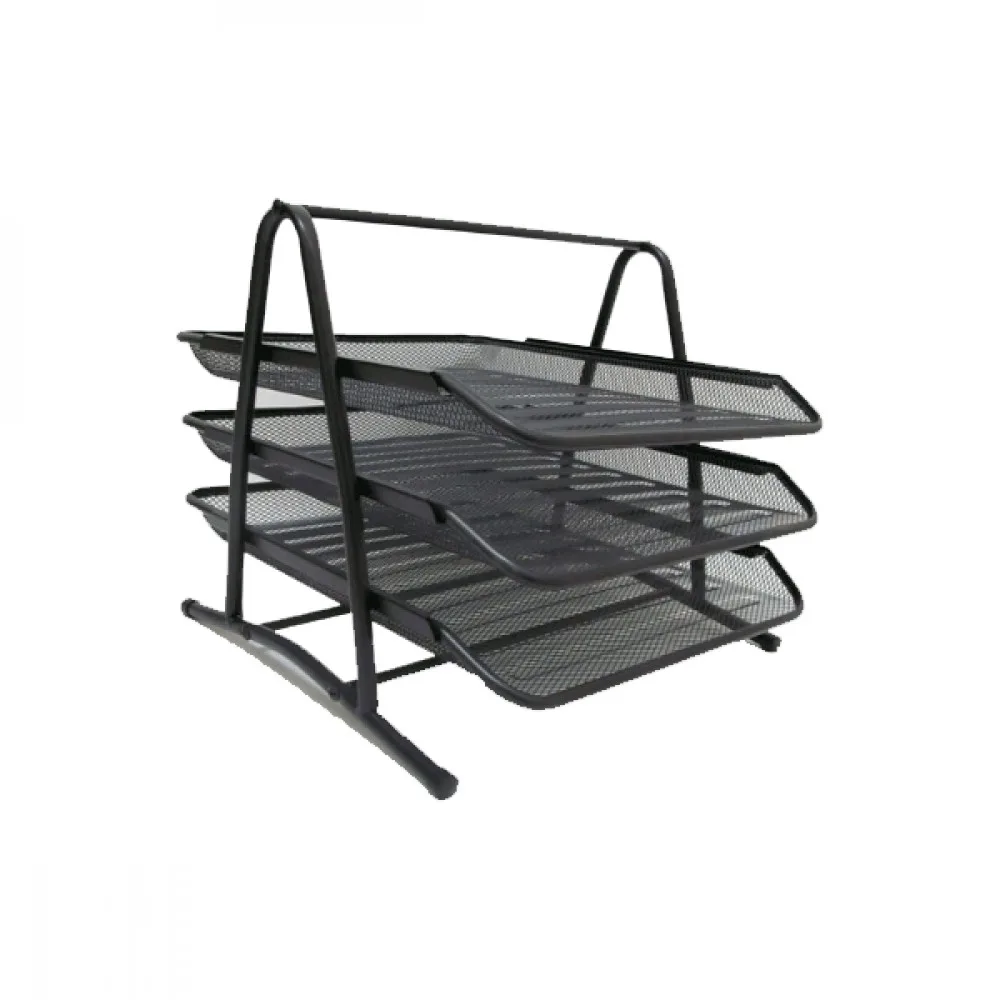 LD Morphling-2.3.4 Tier A4 Mesh in Tray | Mesh Desk Organiser | for Home & Office | Black | File Holder Document Storage Letter Paper Organiser