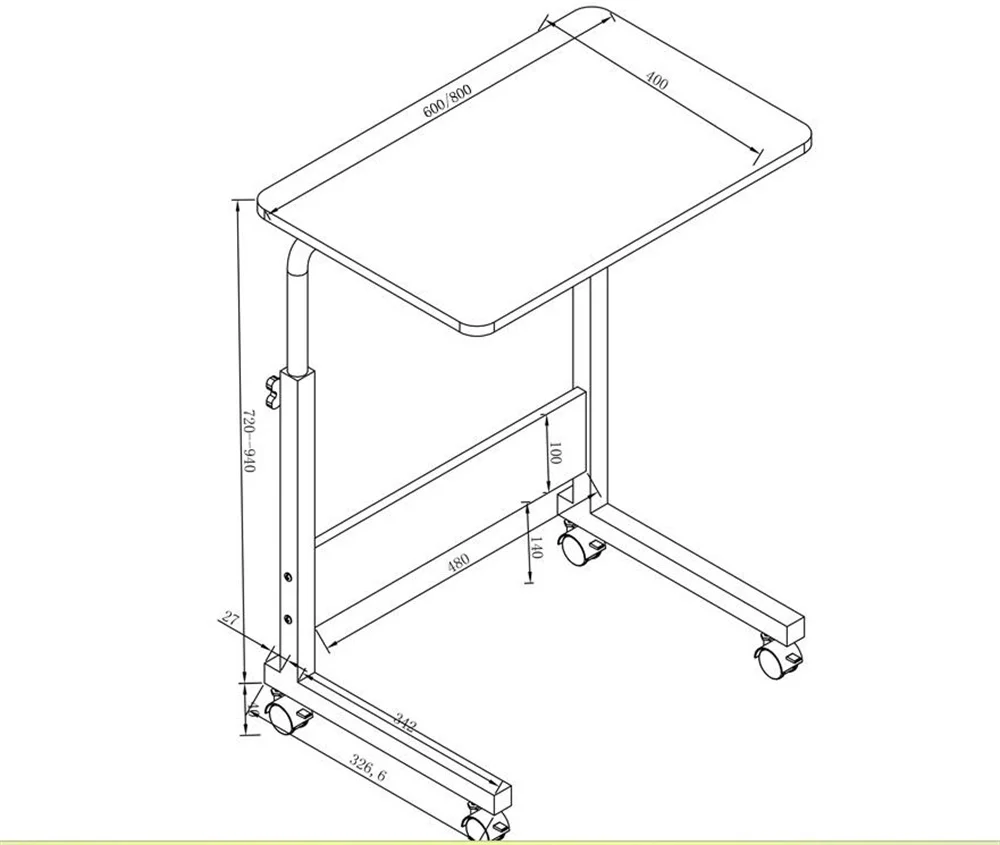 Portable adjustable desktop computer table turning table for PC bed can be lifted desk with wheel, hand end table for sofa