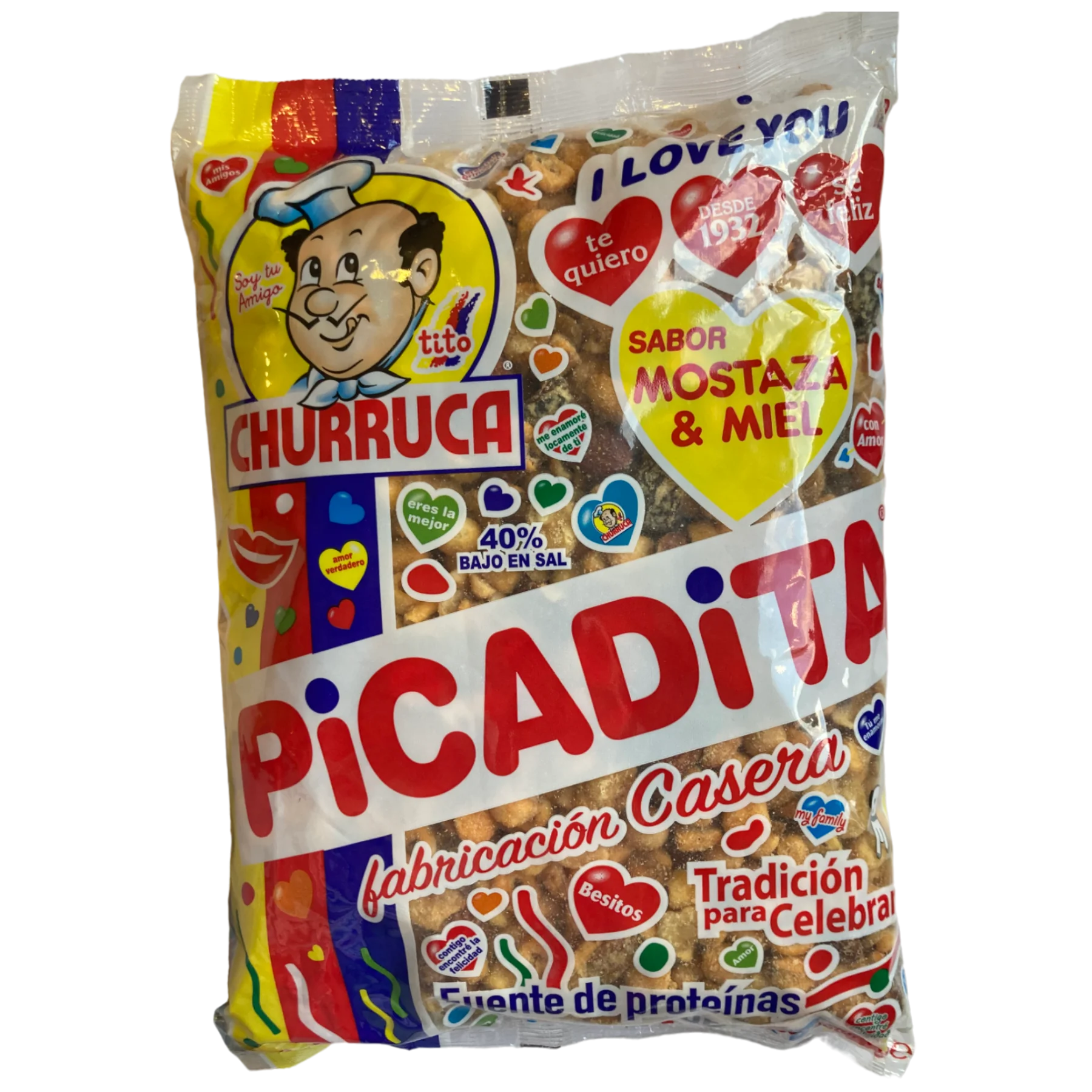 Churruca Picadita Miel y Mostaza Bolsa 1 kg Mix de Frutos Secos con Cereales Tostados y Aperitivo Horneado