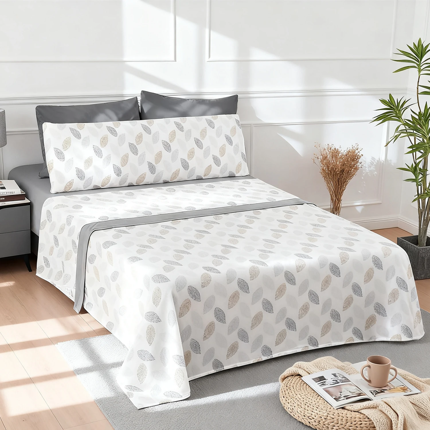 Decodeko 3-Piece Sheet Set - Winter Collection, 100% Polyester Microfiber, Adjustable Fitted Sheet, Top Sheet, and Long Pillowcase, available in sizes 90, 105, 135, and 150 cm, soft geometric design for elegant bedding. #1