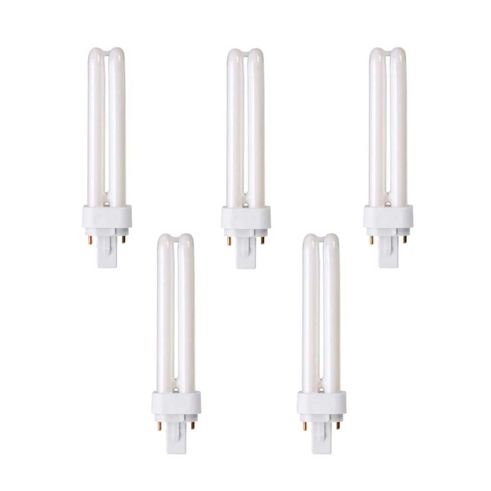 5 Pcs low consumption bulb 2 tubes 2U cold/white light 6400K, 26W, 1560lm, 220V to 240V, happy gift