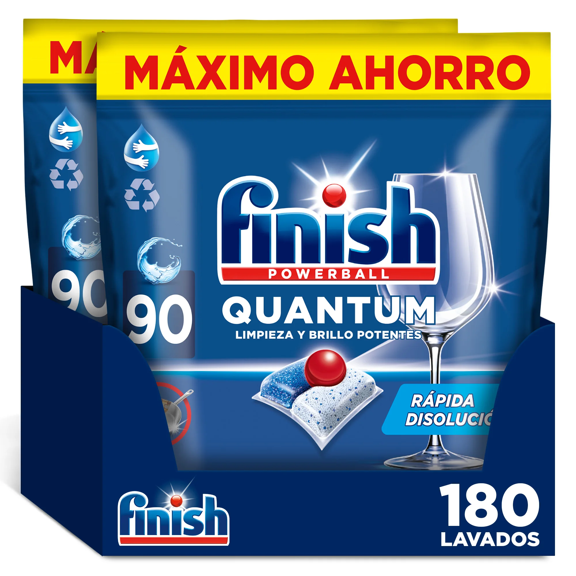 Finish Quantum Powerball - 180 Pastillas Lavavajillas 🍽️